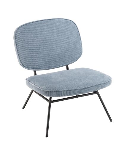 Chaise en Velours Estelle bleue - 58x72x72 cm